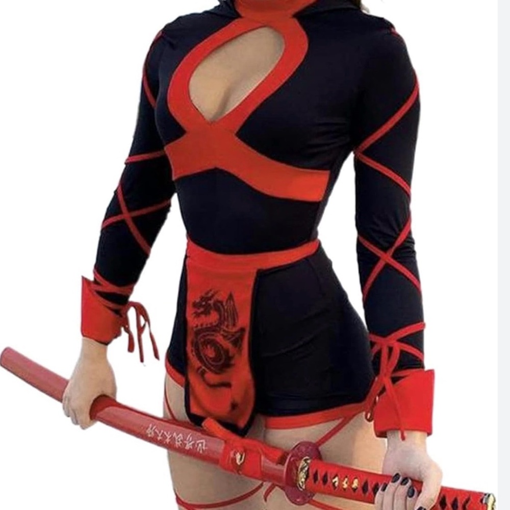 Alyweatry Dragon Ninja Warrior Costume L NIP Anime Cosplay Halloween Romper